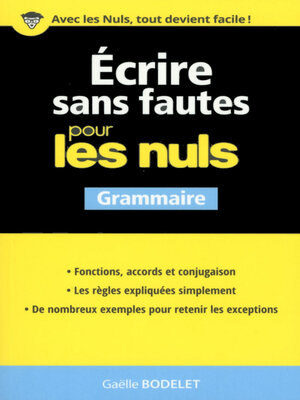 cover image of Ecrire sans fautes pour les Nuls